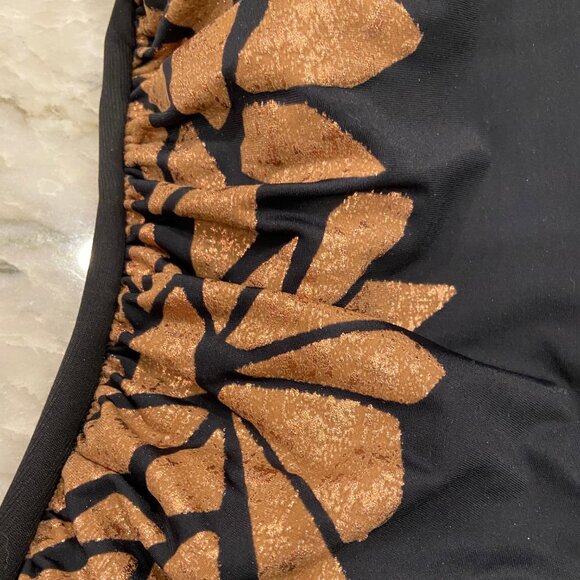 Miracle Swimsuit: Black with copper colored side decoration, Size 8 - Picture 2 of 7